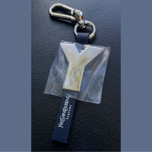 Yves Saint Laurent Blue and Silver Keychain